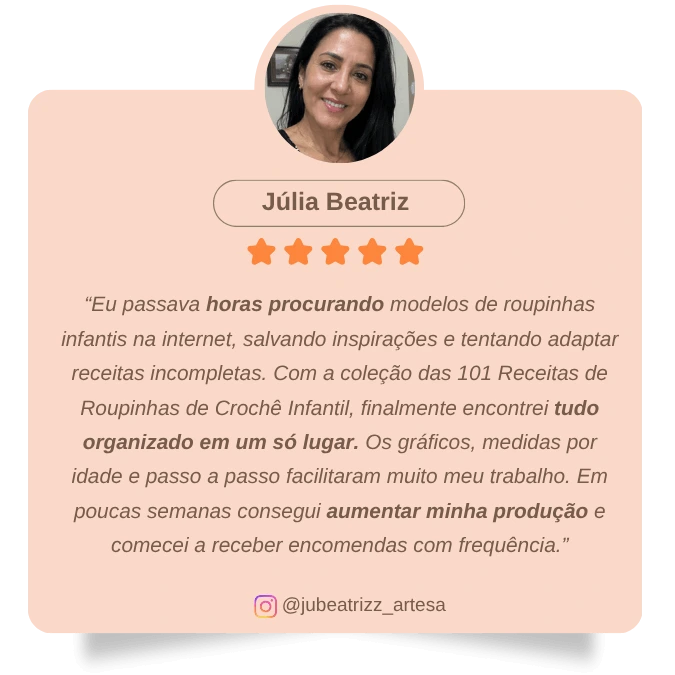 Depoimento de Júlia Beatriz sobre organização das receitas e aumento de produção